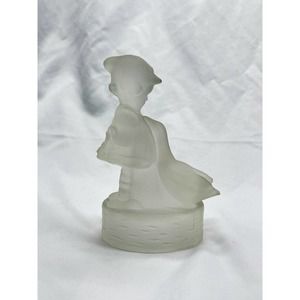 VTG L.E. Smith satin glass girl with geese